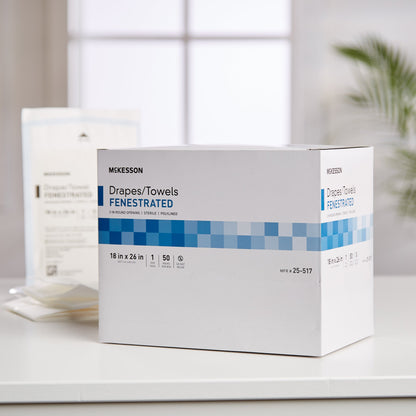 McKesson General Purpose Drape Poly Lined Towel Drape 18 W X 26 L Inch Sterile (65923_BX)