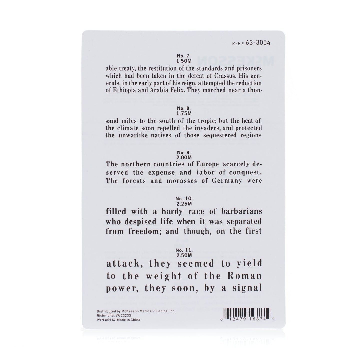 McKesson Vision Screening Card 12 Inch Distance Acuity Test (1038456_BG)
