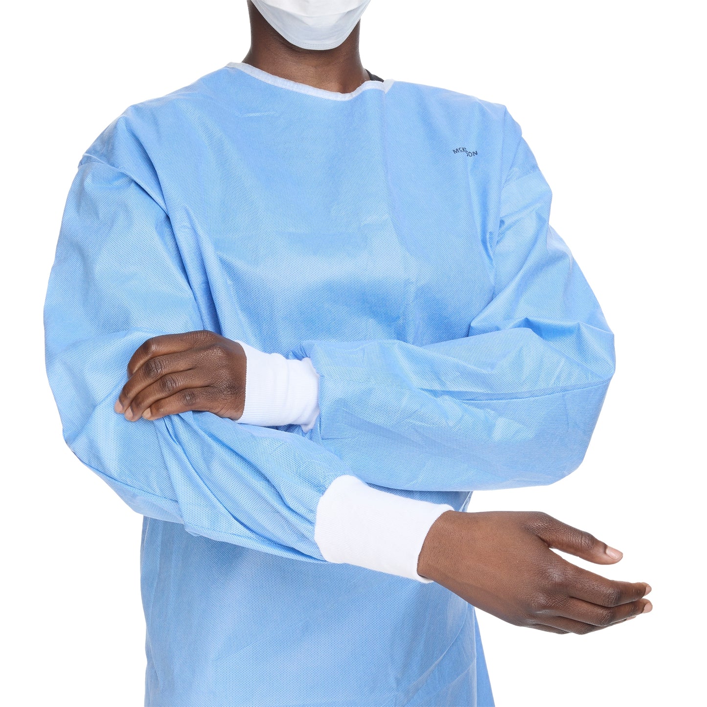 McKesson Non-Reinforced Surgical Gown with Towel Large Blue Sterile AAMI Level 3 Disposable (1104452_CS)