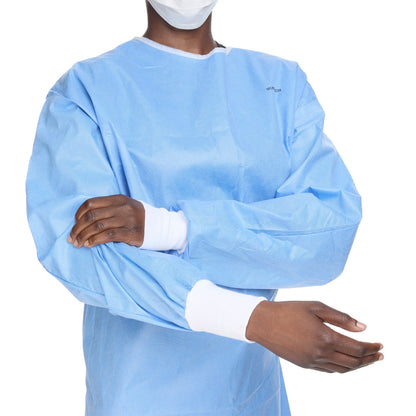 McKesson Non-Reinforced Surgical Gown with Towel Large Blue Sterile AAMI Level 3 Disposable (1104452_CS)