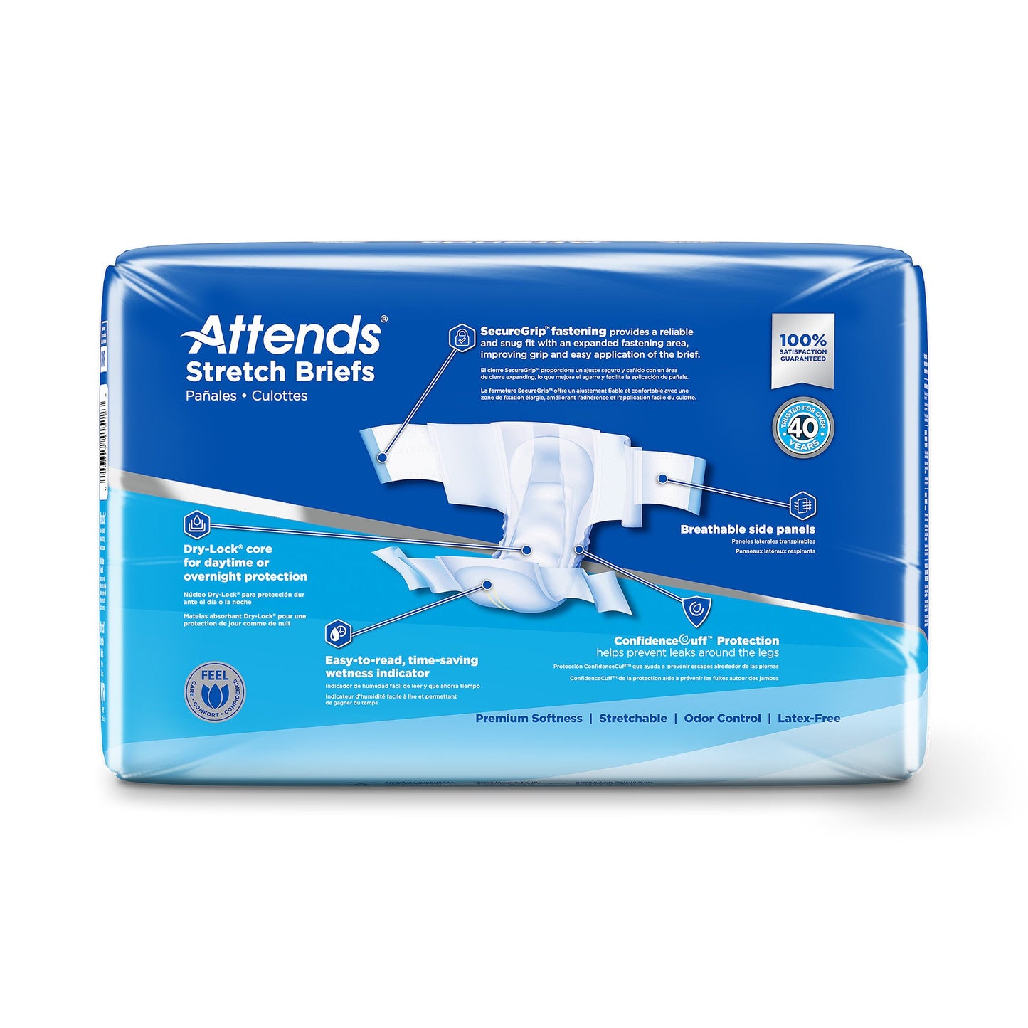 Attends® Stretch Unisex Adult Incontinence Brief Medium / Regular Disposable Heavy Absorbency (980213_CS)