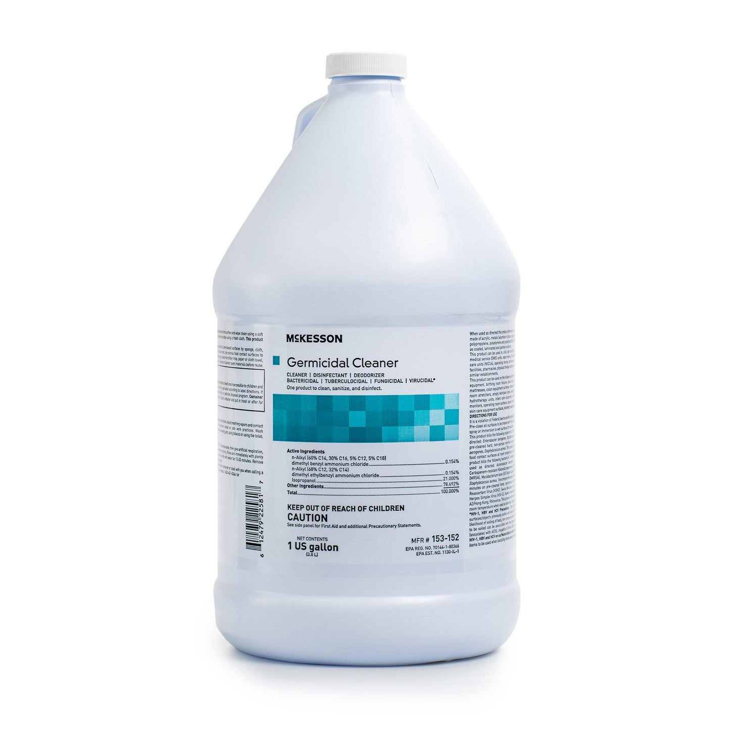 McKesson Surface Disinfectant Cleaner Alcohol Based Manual Pour Liquid 1 gal. Jug Alcohol Scent NonSterile (1103353_CS)
