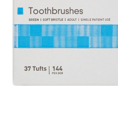 McKesson Toothbrush Green Adult Soft (888502_BX)