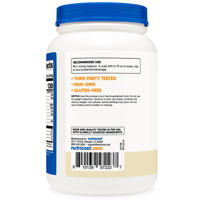 Nutricost Whey Protein Concentrate Oral Supplement Vanilla Flavor Powder 1.5 lb. Canister (1270266_CS)