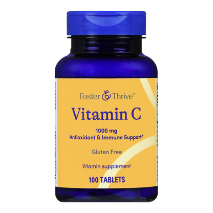 Foster & Thrive™ Vitamin C Supplement Ascorbic Acid 1,000 mg Strength Tablet 100 per Bottle (1238898_BT)
