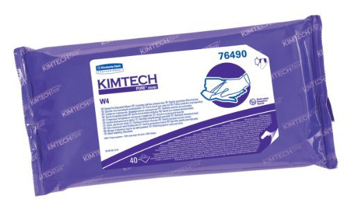 Kimtech™ W4 Premoistened Cleanroom Manual Pull Wipe 40 Count Soft Pack Alcohol Scent Sterile (930031_BG)