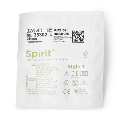 Spirit™1 Male External Catheter Self-Adhesive Seal Hydrocolloid Silicone Medium (1048981_EA)