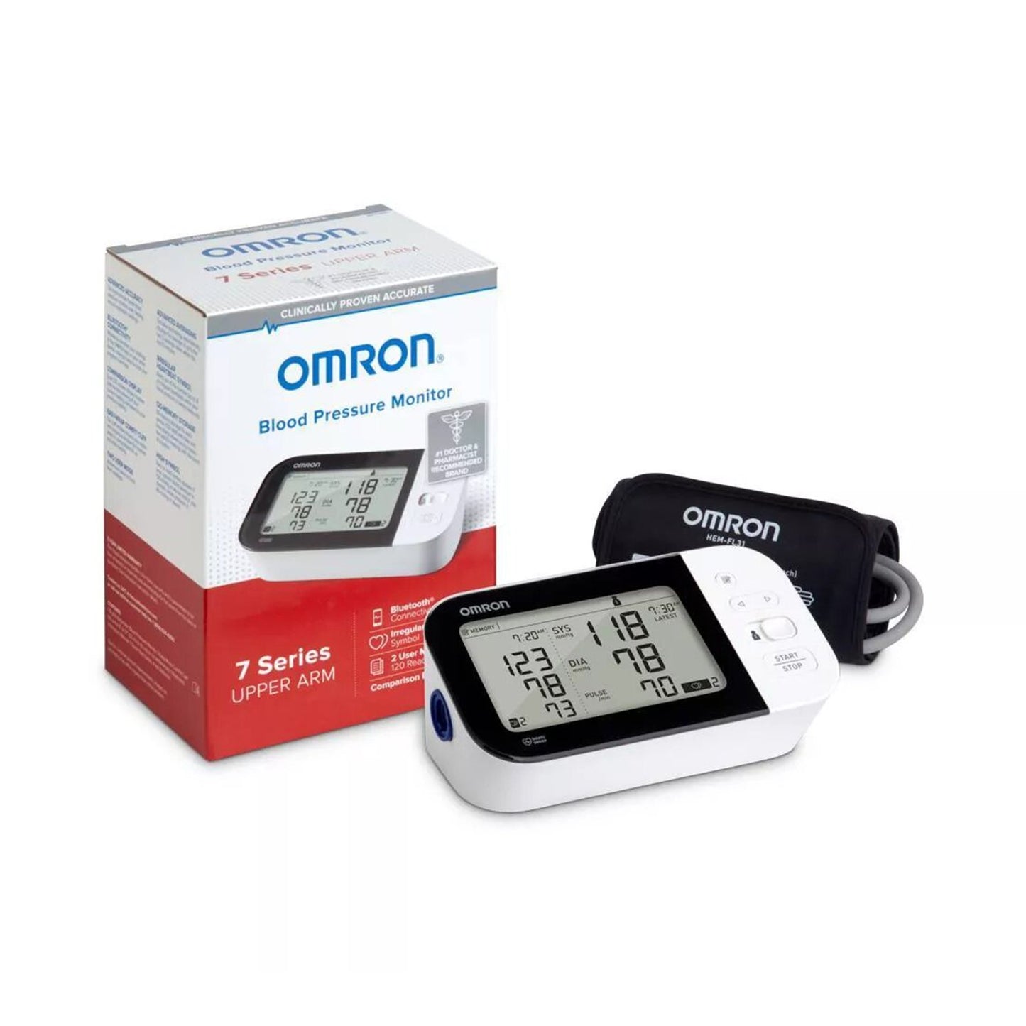 Omron®7 Series™ Home Automatic Digital Blood Pressure Monitor Wide Range Nylon Cuff 23 - 43 cm Desk Model (1150428_EA)
