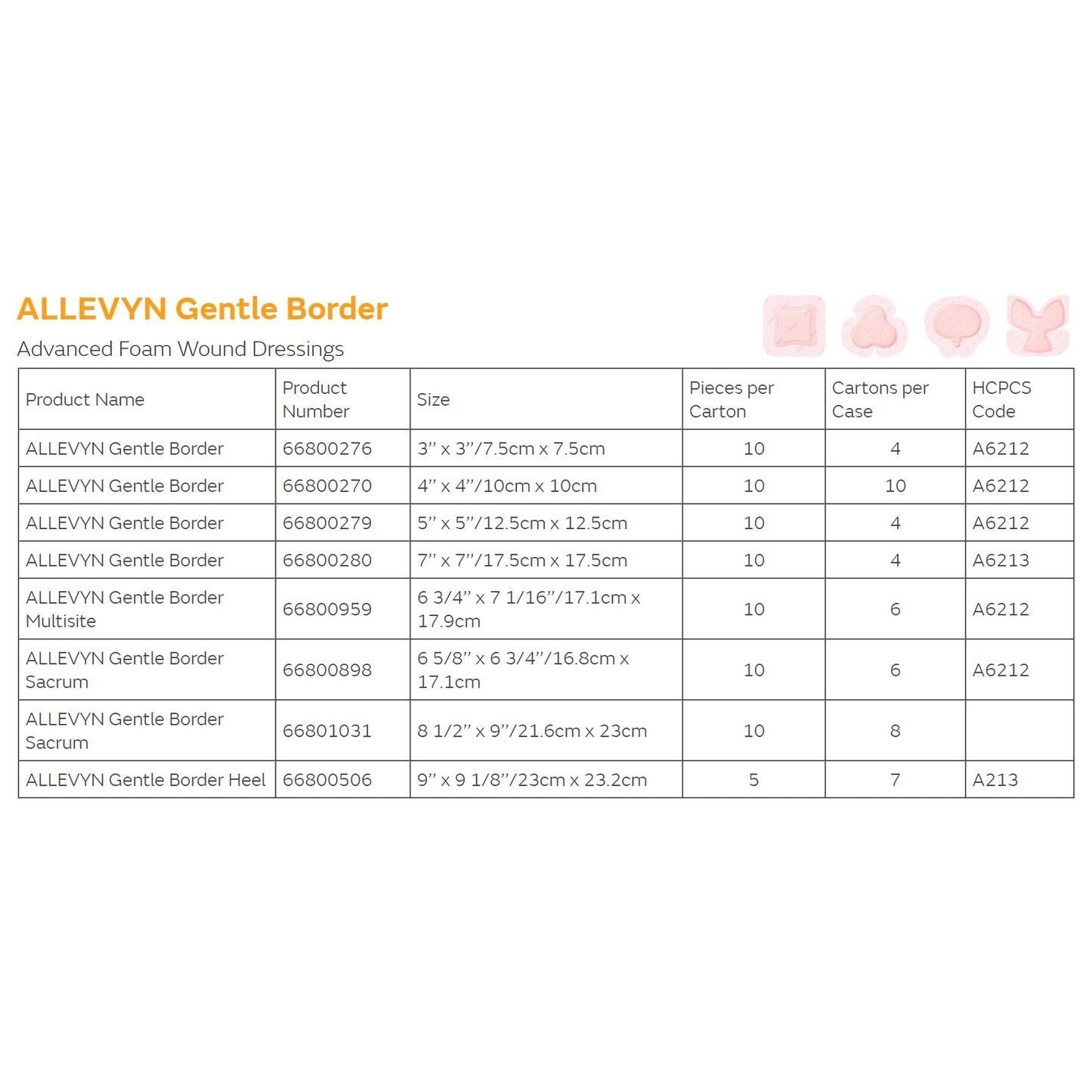 Allevyn Gentle Border Foam Dressing 6-5/8 X 6-3/4 Inch With Border Film Backing Silicone Gel Adhesive Sacral Sterile (776603_EA)