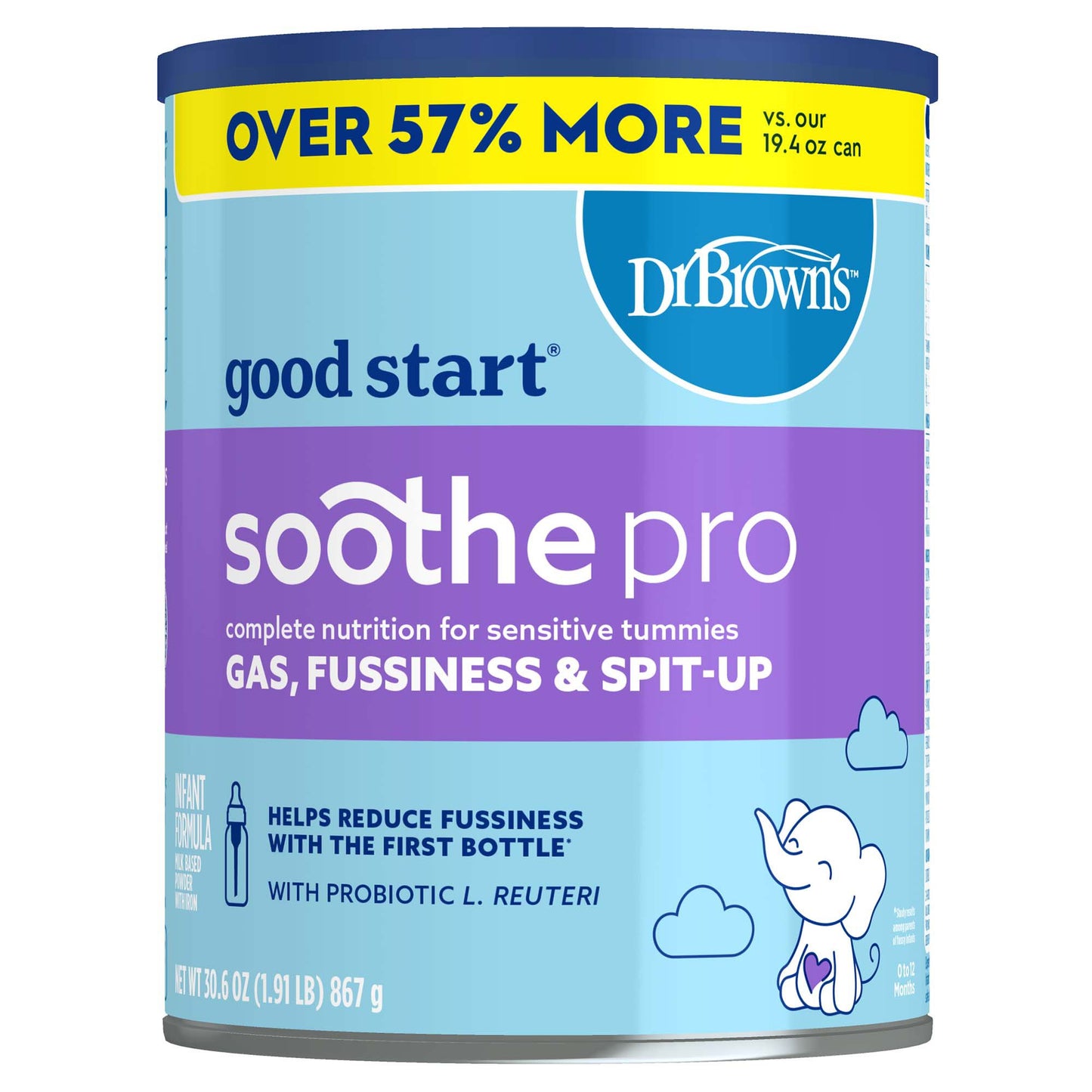 Dr. Brown's™ good start® soothe pro Infant Formula Unflavored 30.6 oz. Can Powder (1256763_EA)