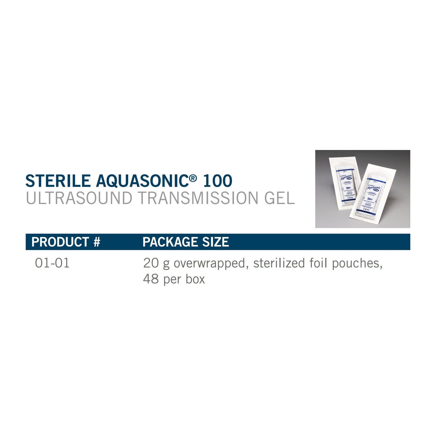 Aquasonic® Ultrasound Gel High Viscosity 20 Gram Packet OR Sterile (236820_EA)