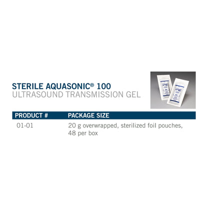 Aquasonic® Ultrasound Gel High Viscosity 20 Gram Packet OR Sterile (236820_BX)