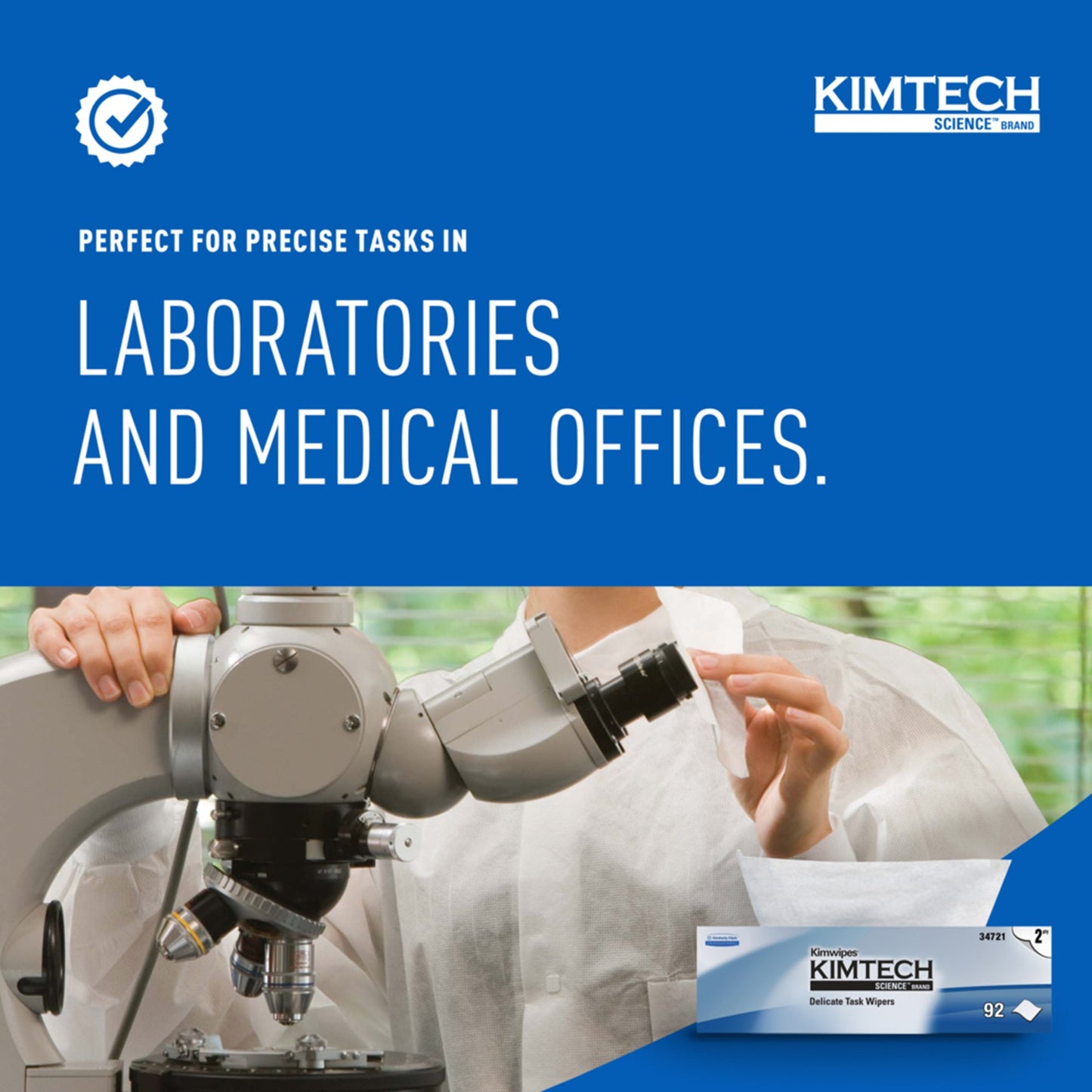 Kimtech Science Kimwipes Delicate Task Wipe Light Duty 90 Count Box 14-7/10 X 16-3/5 Inch NonSterile Disposable (52386_CS)