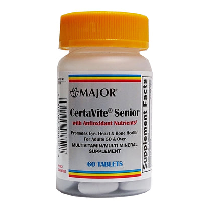CertaVite® Senior Multivitamin Supplement Vitamin A / Ascorbic Acid / Calcium 2,500 IU - 220 mg - 60 mg Strength Tablet 60 per bottle (635479_BT)