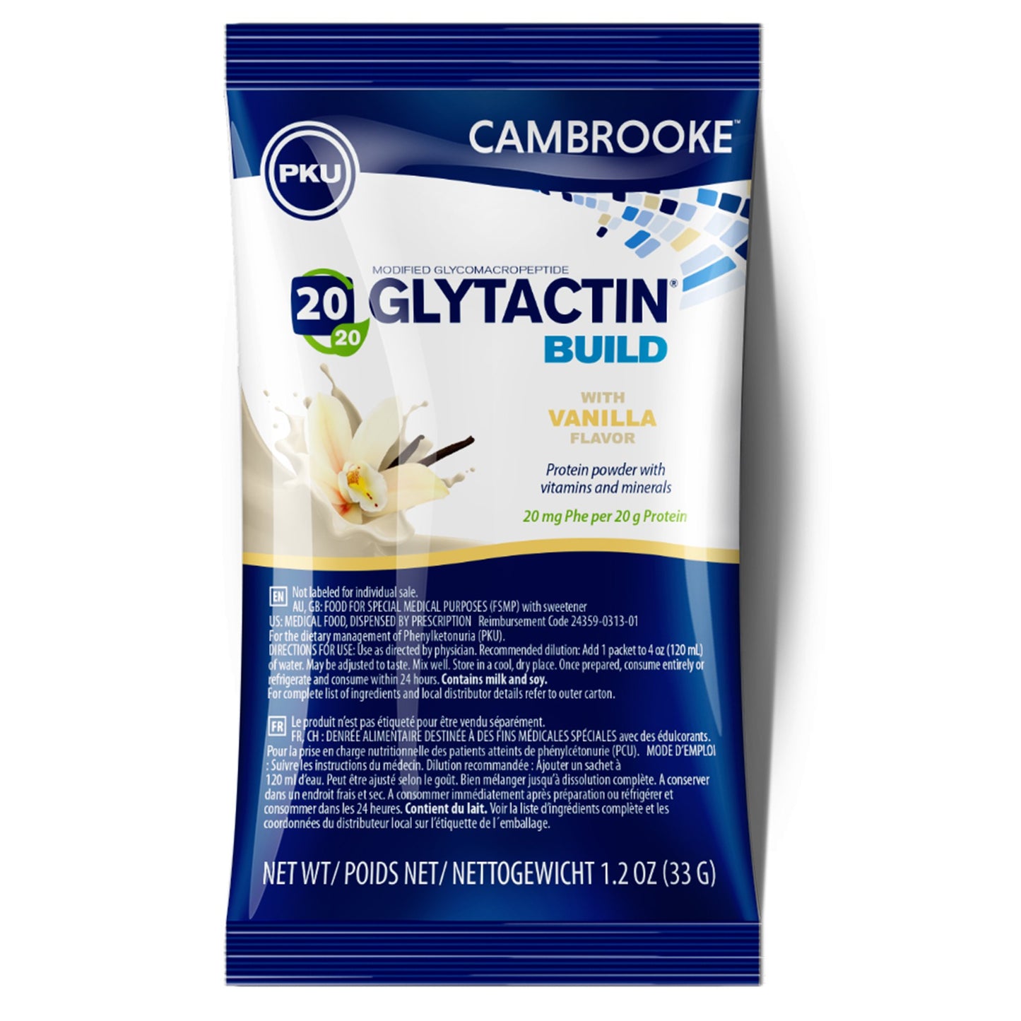 Glytactin® BUILD 20/20 Oral Supplement Vanilla Flavor Powder 1.2 oz. Individual Packet (1182481_EA)