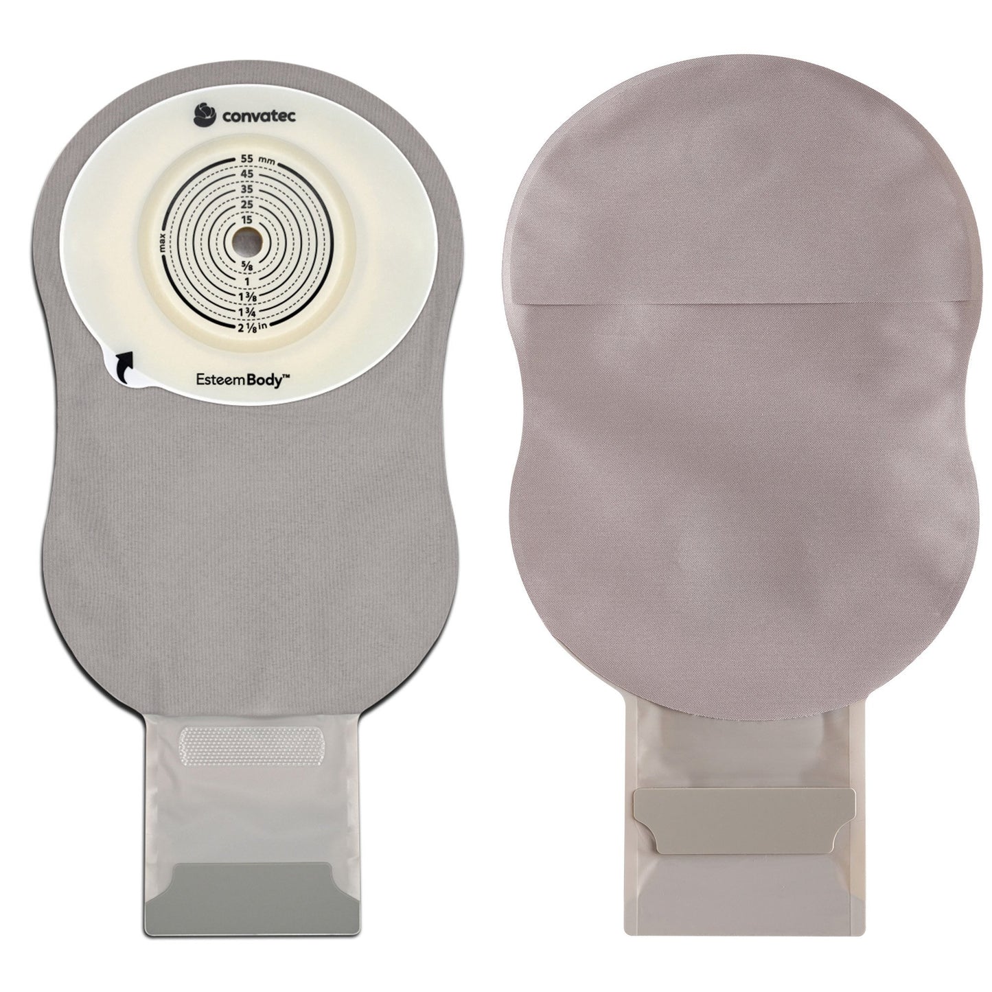 Esteem Body™ Ostomy Pouch One-Piece System 11 Inch Length Convex, Trim To Fit 10 to 45 mm Stoma Drainable (1243465_BX)