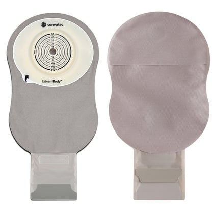Esteem Body™ Ostomy Pouch One-Piece System 11 Inch Length Convex, Trim To Fit 10 to 45 mm Stoma Drainable (1243465_BX)
