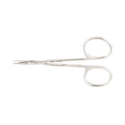 Miltex® Iris Scissors 4 Inch Length OR / Surgical Grade German Stainless Steel NonSterile Finger Ring Handle Curved Sharp Tip / Sharp Tip (169392_EA)