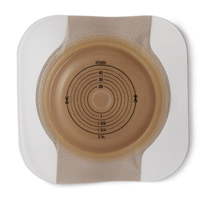 New Image™ CeraPlus™ Ostomy Barrier Trim to Fit, Extended Wear Adhesive Tape Borders 70 mm Flange Blue Code System Up to 2 Inch Opening (1158425_BX)