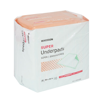 McKesson Super Disposable Underpad 30 X 36 Inch Fluff / Polymer Moderate Absorbency (724050_CS)