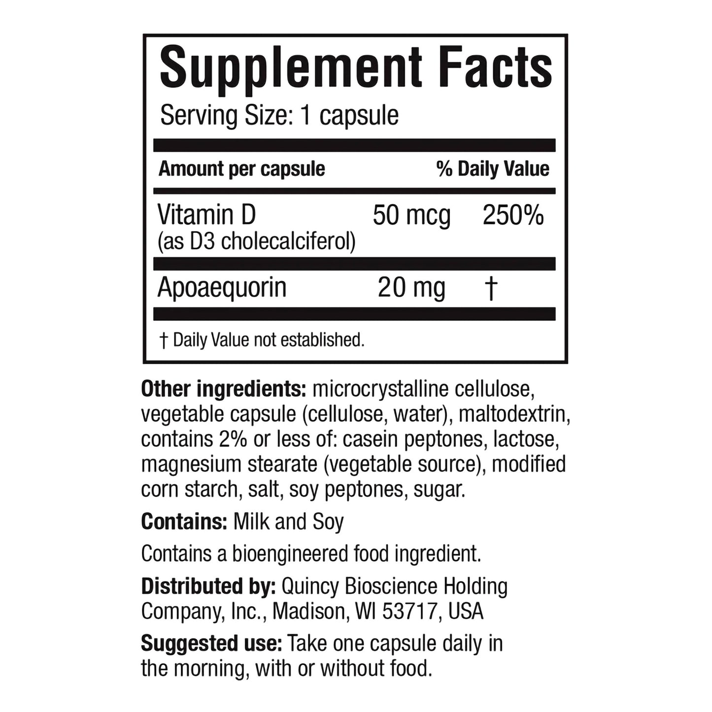 Prevagen® Extra Strength Brain Health Supplement Vitamin D / Apoaequorin 50 mcg - 20 mg Strength Capsule 30 per Bottle (1232020_BT)