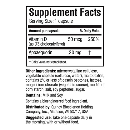 Prevagen® Extra Strength Brain Health Supplement Vitamin D / Apoaequorin 50 mcg - 20 mg Strength Capsule 30 per Bottle (1232020_BT)