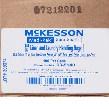 McKesson Soiled Linen Bag 40 to 45 gal. 40 X 46 Inch Disposable (286792_CS)