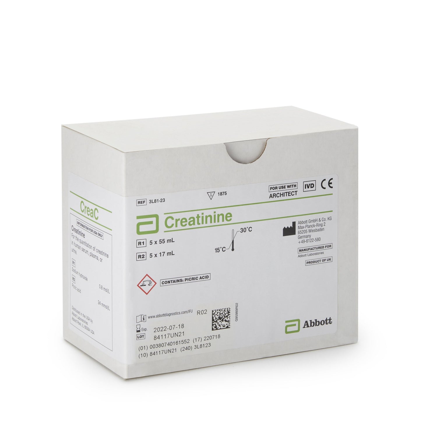 Architect™ General Chemistry Reagent Creatinine For Architect c16000 Analyzer 1,875 Tests (862746_BX)
