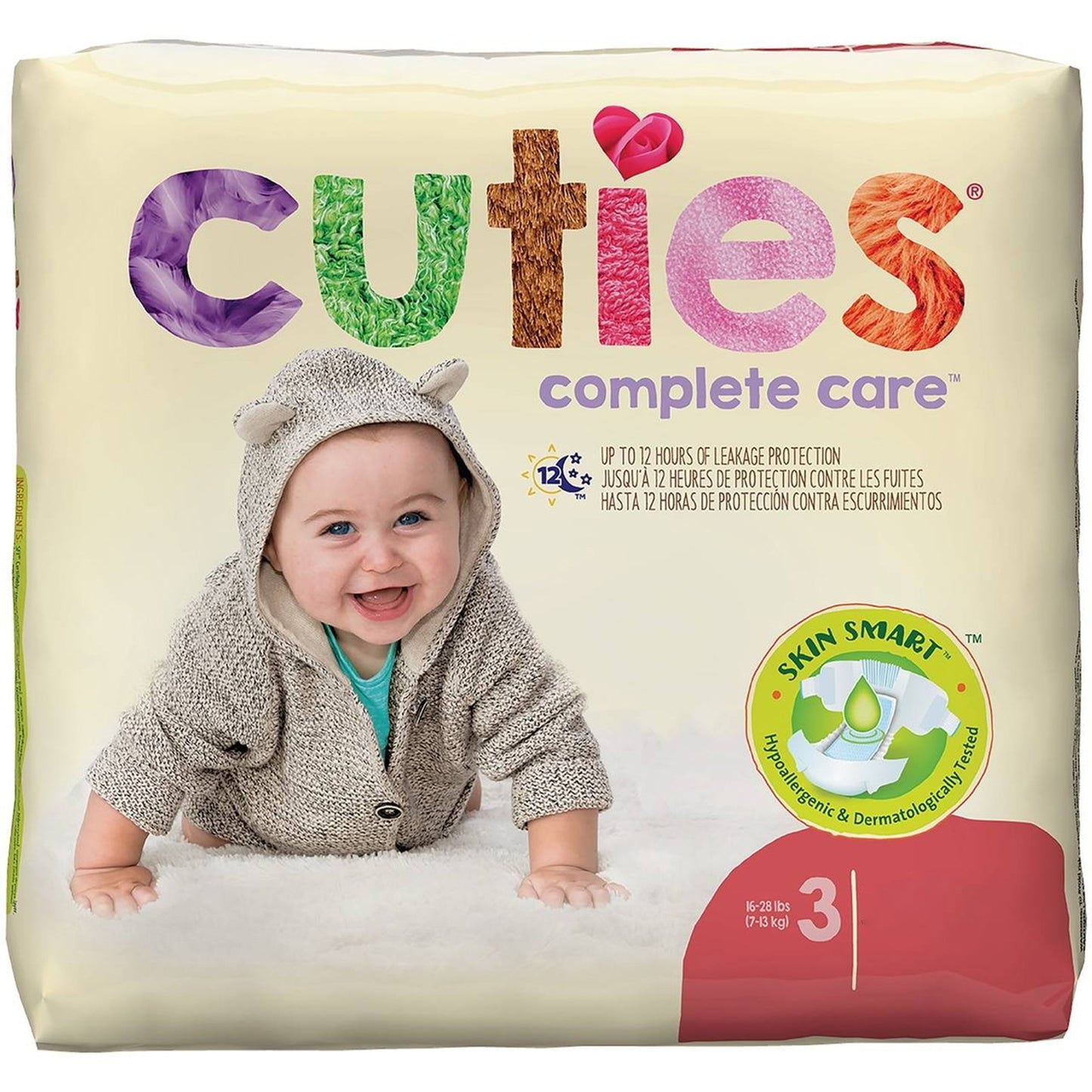 Cuties® Complete Care Unisex Baby Diaper Size 3 Disposable Heavy Absorbency (1206481_CS)
