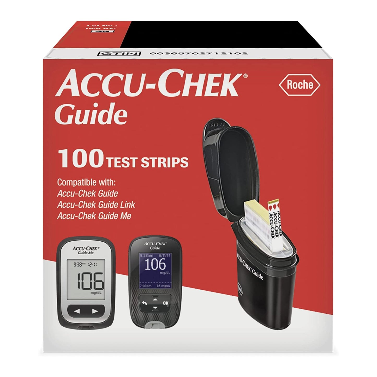 Accu-Chek® Blood Glucose Test Strips 100 Strips per Pack (1148721_BX)