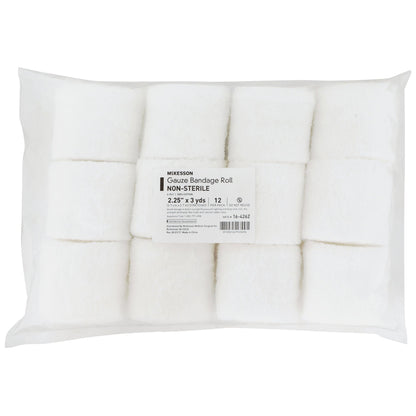 McKesson Fluff Bandage Roll 2-1/2 Inch X 3 Yard 6-Ply NonSterile 12 per Bag (1055582_CS)