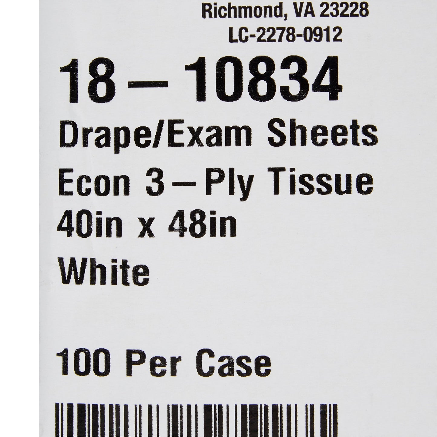 McKesson General Purpose Drape Physical Exam Drape 40 W X 48 L Inch NonSterile (216346_CS)