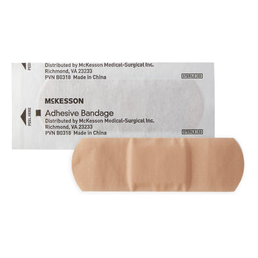 McKesson Adhesive Strip 1 X 3 Inch Plastic Rectangle Tan Sterile (466878_CS)