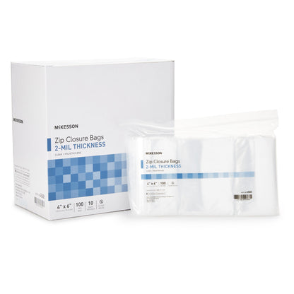 McKesson Reclosable Bag 4 X 6 Inch Polyethylene Clear Zipper Closure (957784_BG)