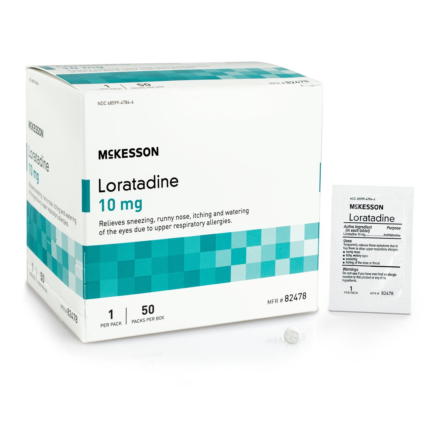 McKesson Allergy Relief 10 mg Strength Tablet 1 per Packet (1111728_CS)