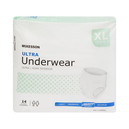 McKesson Ultra Unisex Adult Absorbent Underwear Pull On with Tear Away Seams X-Large Disposable Heavy Absorbency (724918_BG)