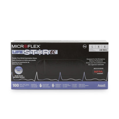 LifeStar™ EC Exam Glove Large NonSterile Nitrile Extended Cuff Length Textured Fingertips White / Blue Fentanyl Tested (1086858_BX)