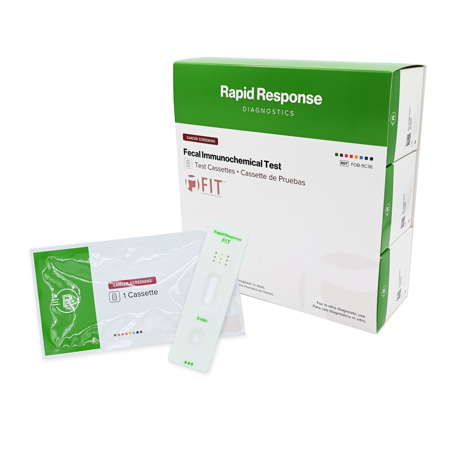 Rapid Response™ Cancer Screening Test Kit Fecal Occult Blood Test (iFOB or FIT) 36 Tests CLIA Waived (922919_BX)