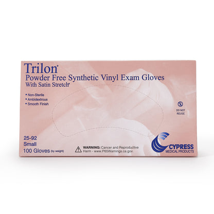 Trilon® Exam Glove Small NonSterile Vinyl Standard Cuff Length Smooth Clear Not Rated WITH PROP. 65 WARNING (264524_BX)
