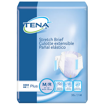 TENA® Stretch™ Plus Unisex Adult Incontinence Brief Medium Disposable Moderate Absorbency (959405_PK)