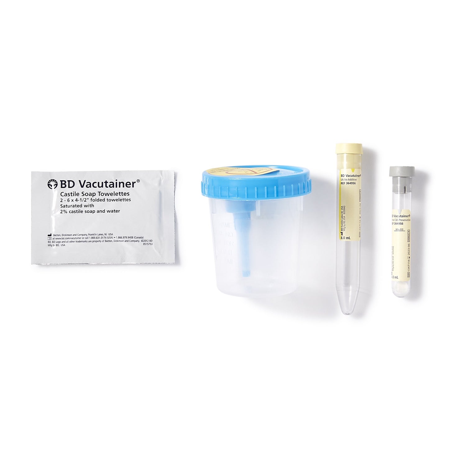BD Vacutainer® Urine Specimen Collection Kit 4 mL / 8 mL Plastic Collection Cup / Collection Tube Sterile (492908_CS)
