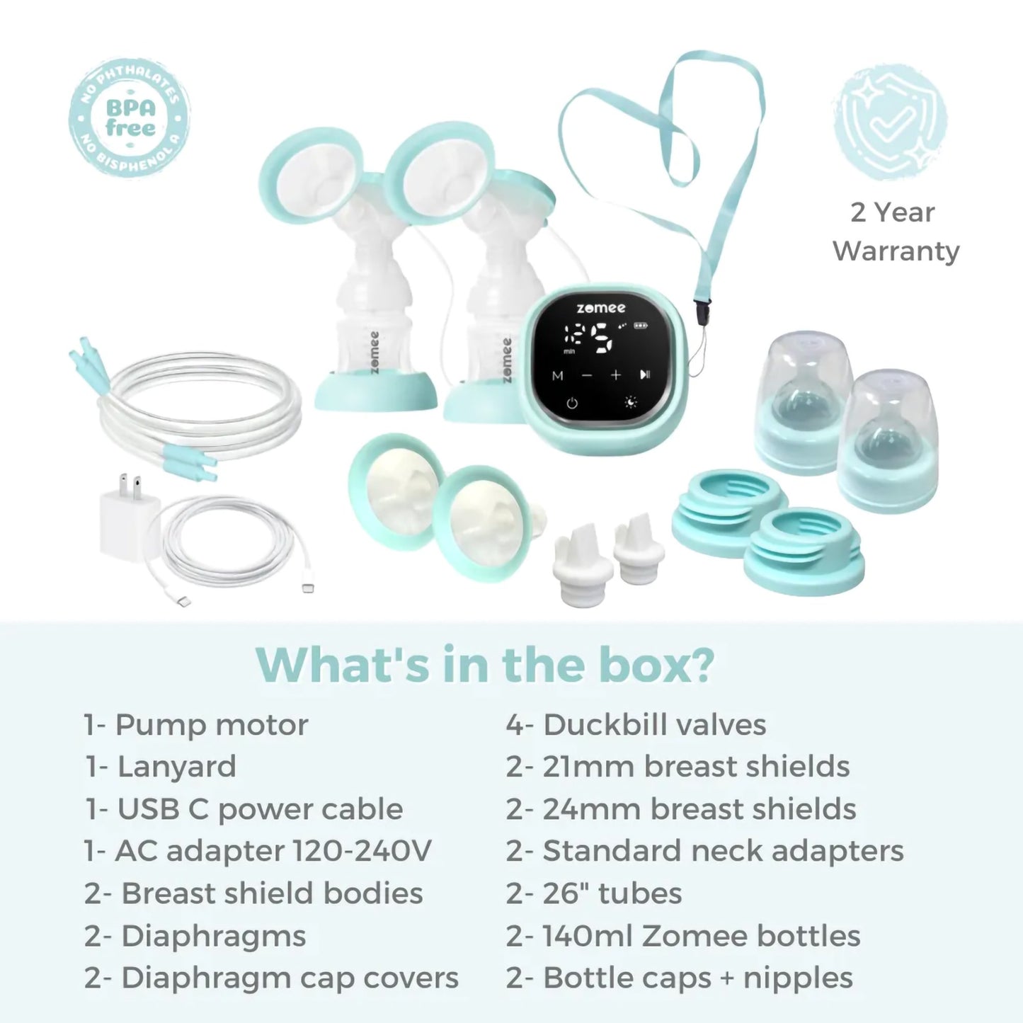Zomee Double Electric Breast Pump Kit Zomee (1183315_EA)