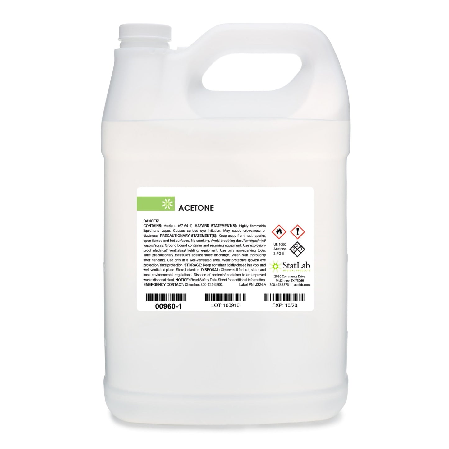 StatLab Medical Products Chemistry Reagent Acetone ACS Grade / Dehydrant >99% 16 oz. (1030119_EA)