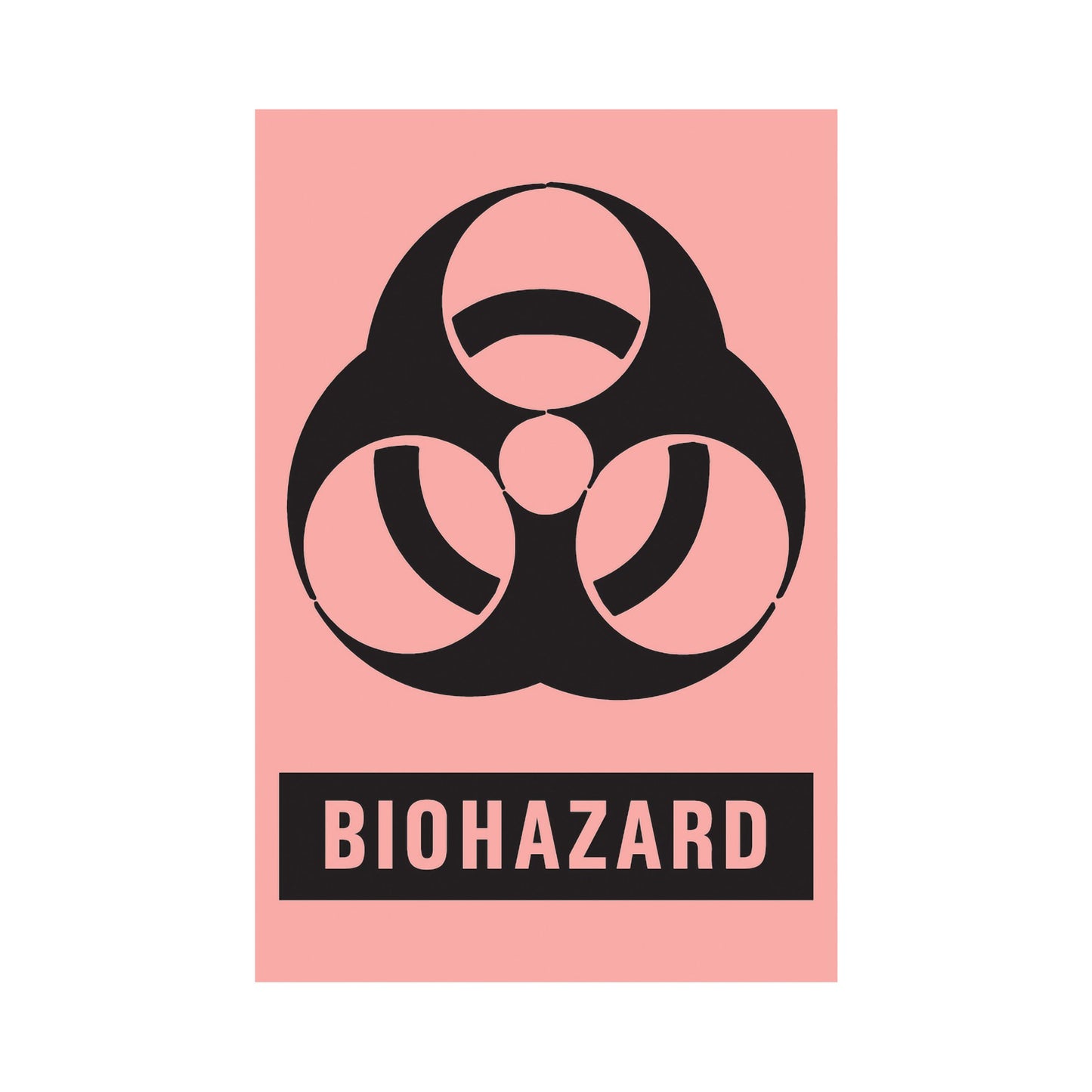 Timemed Pre-Printed Label Caution Label Fluorescent Red Paper Biohazard / Symbol Black Biohazard 2 X 3 Inch (70195_RL)