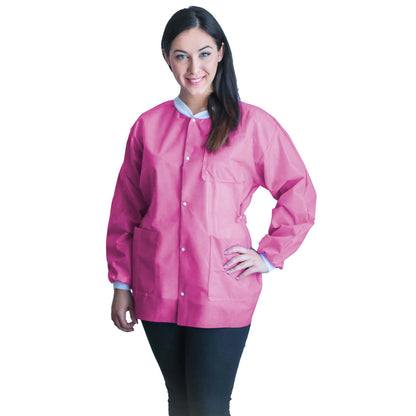 FitMe™ Lab Jacket Bubblegum Pink Small Hip Length 3-Layer SMS Disposable (1194434_CS)