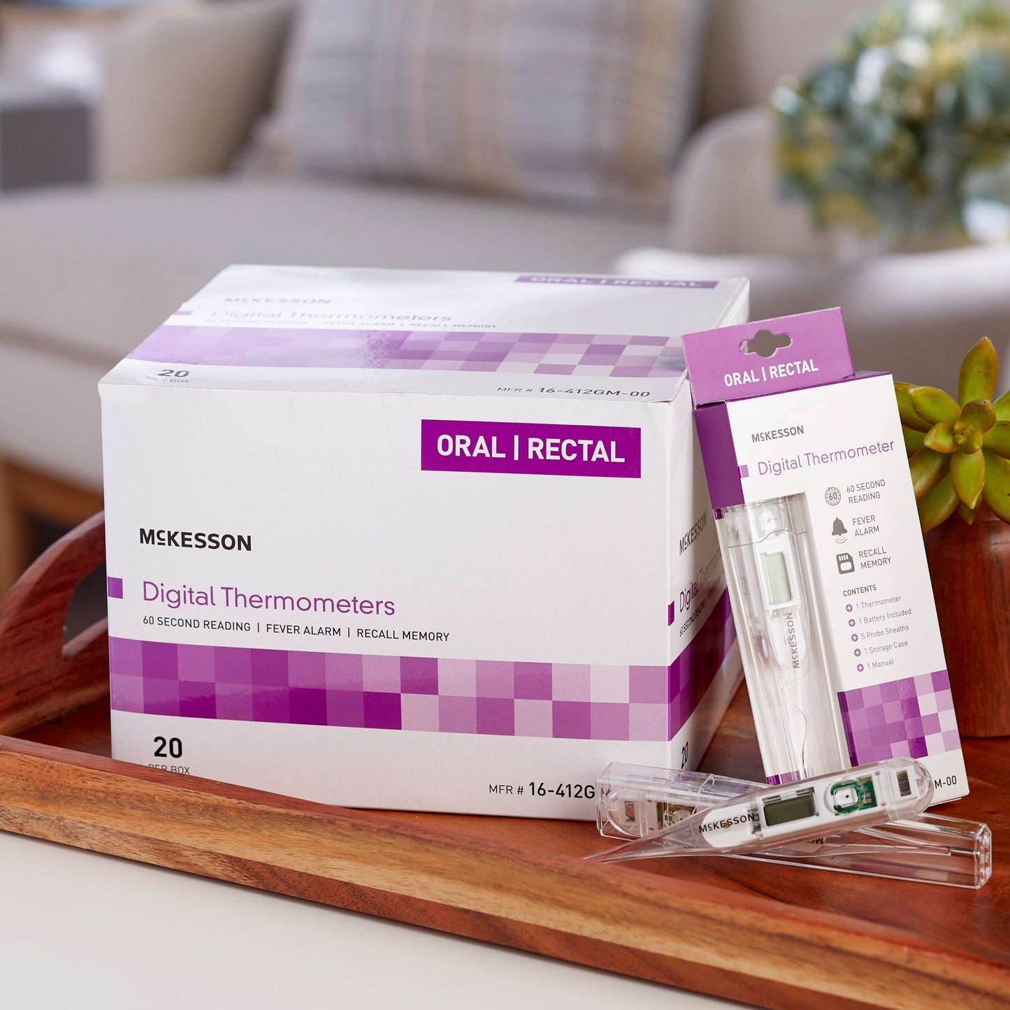 McKesson Digital Stick Thermometer Oral / Rectal / Axillary Probe Handheld (491097_BX)