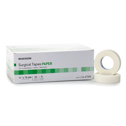McKesson Medical Tape White 1/2 Inch X 10 Yard Paper NonSterile (455530_RL)