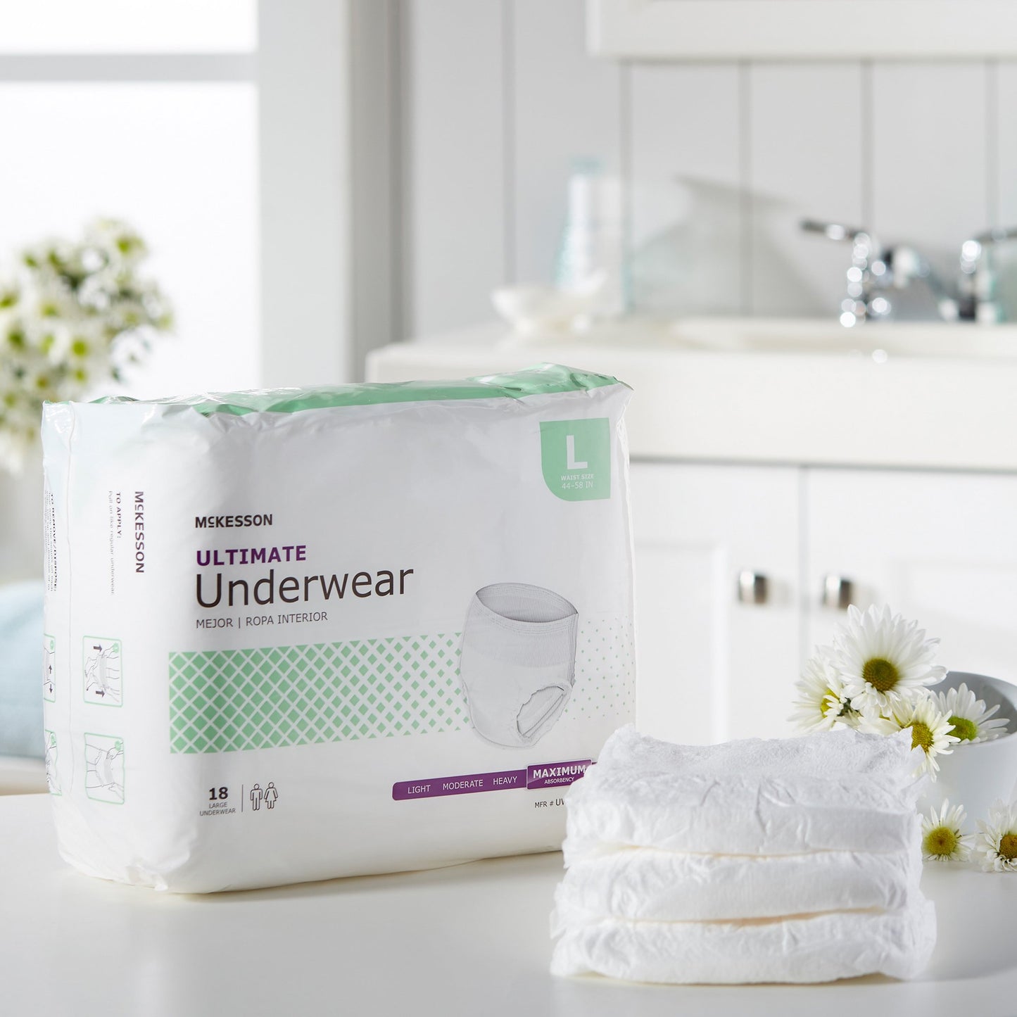 McKesson Unisex Adult Absorbent Underwear Pull On with Tear Away Seams Large Disposable Heavy Absorbency (1123836_BG)