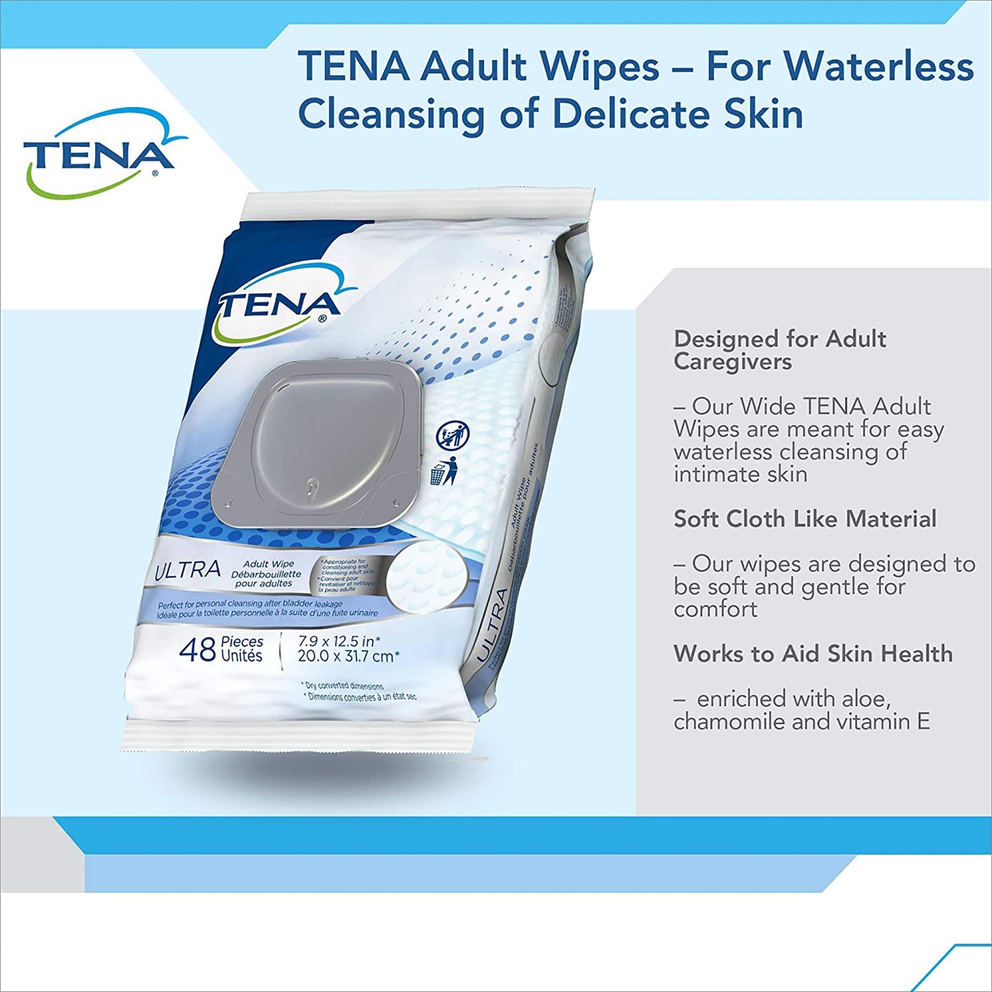 TENA ProSkin™ UltraFlush® Flushable Personal Wipe Soft Pack Scented 48 Count (931638_PK)