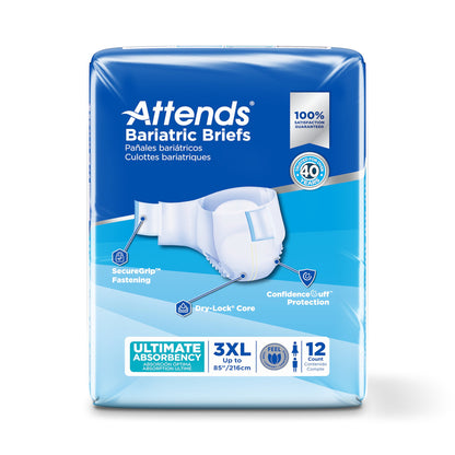 Attends® Bariatric Unisex Adult Incontinence Brief 3X-Large Disposable Heavy Absorbency (1247855_CS)